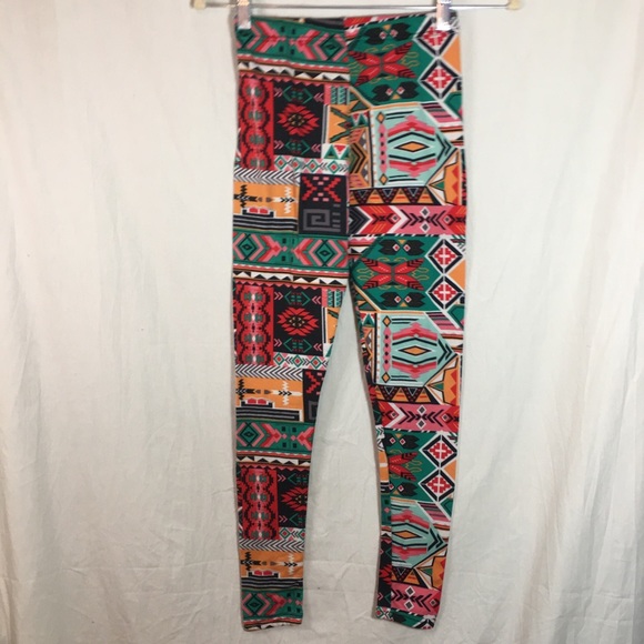 Shoshq Colorful Tribal Print Leggings Size S/M - Picture 2 of 2